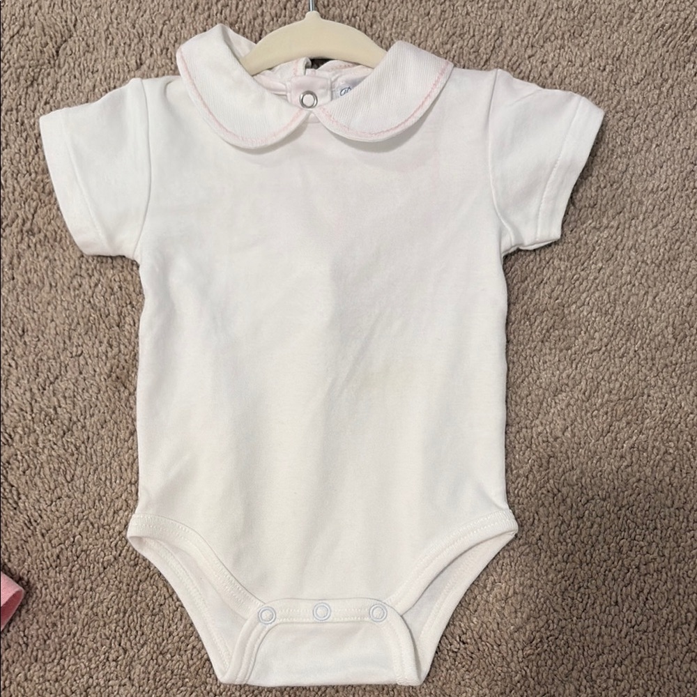 Ralph Lauren White Bodysuit with Peter Pan Collar